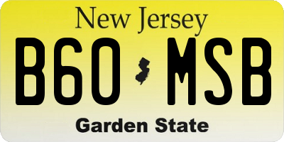 NJ license plate B60MSB