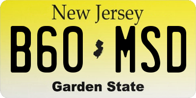NJ license plate B60MSD