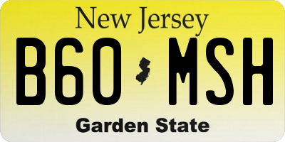 NJ license plate B60MSH