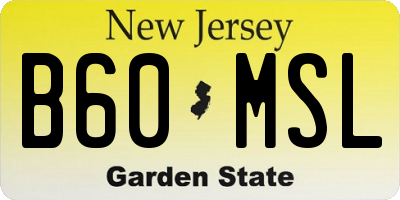 NJ license plate B60MSL