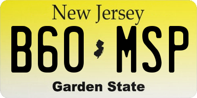 NJ license plate B60MSP