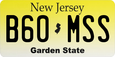 NJ license plate B60MSS