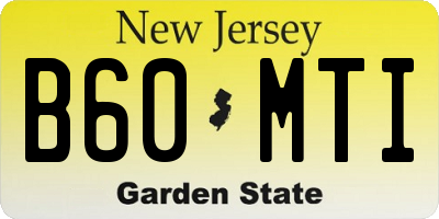 NJ license plate B60MTI