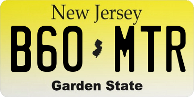 NJ license plate B60MTR