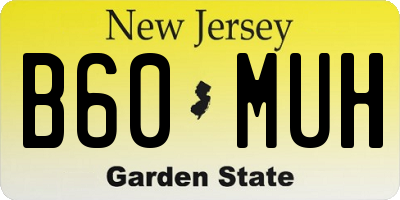NJ license plate B60MUH