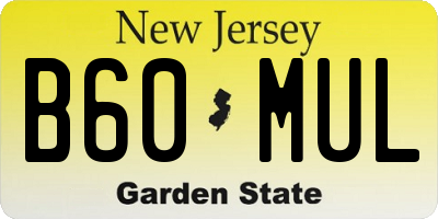 NJ license plate B60MUL