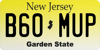 NJ license plate B60MUP