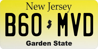 NJ license plate B60MVD