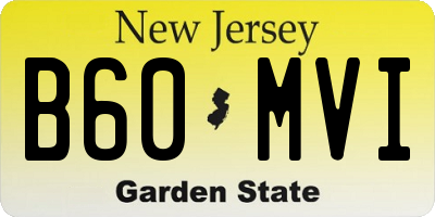 NJ license plate B60MVI