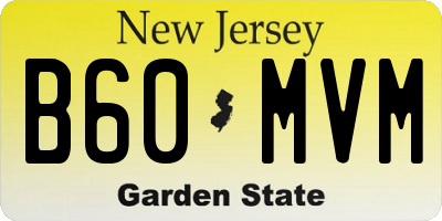 NJ license plate B60MVM