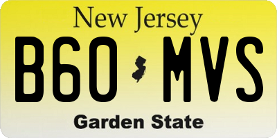 NJ license plate B60MVS