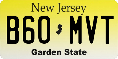 NJ license plate B60MVT