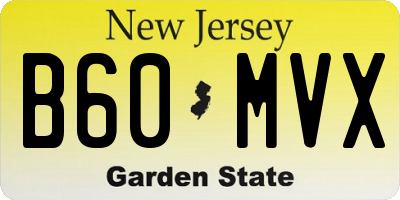 NJ license plate B60MVX