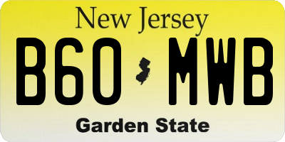 NJ license plate B60MWB