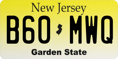 NJ license plate B60MWQ