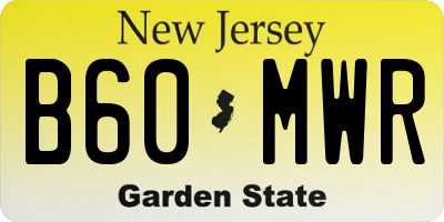 NJ license plate B60MWR