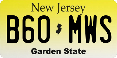 NJ license plate B60MWS