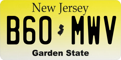 NJ license plate B60MWV