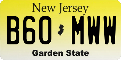 NJ license plate B60MWW