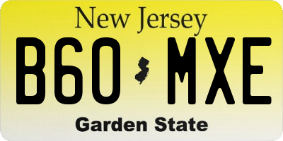 NJ license plate B60MXE