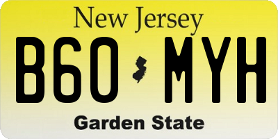 NJ license plate B60MYH