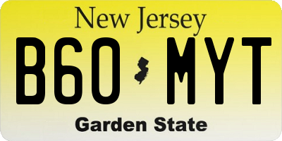NJ license plate B60MYT