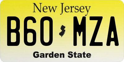 NJ license plate B60MZA