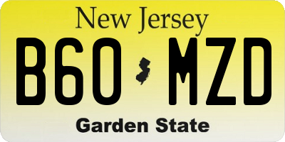 NJ license plate B60MZD