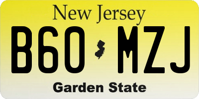 NJ license plate B60MZJ