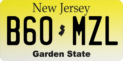 NJ license plate B60MZL