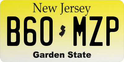 NJ license plate B60MZP