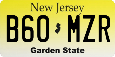 NJ license plate B60MZR