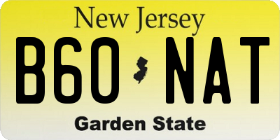 NJ license plate B60NAT