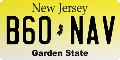 NJ license plate B60NAV
