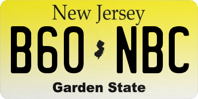 NJ license plate B60NBC
