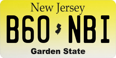 NJ license plate B60NBI