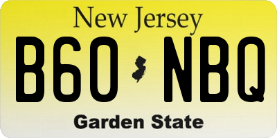 NJ license plate B60NBQ