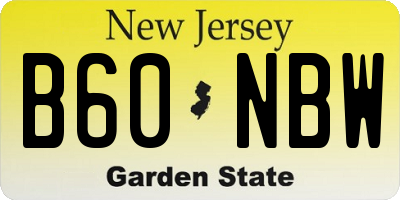 NJ license plate B60NBW