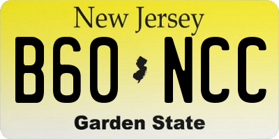 NJ license plate B60NCC