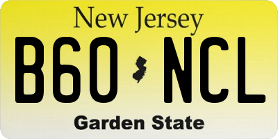 NJ license plate B60NCL