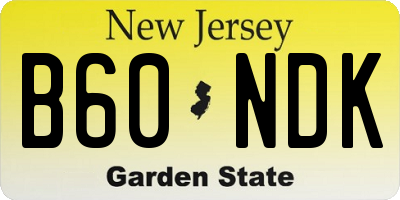 NJ license plate B60NDK