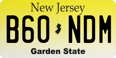 NJ license plate B60NDM