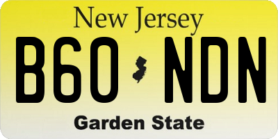 NJ license plate B60NDN