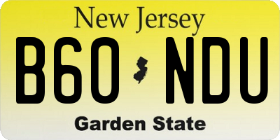NJ license plate B60NDU