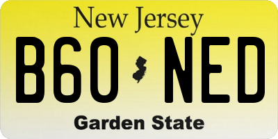 NJ license plate B60NED
