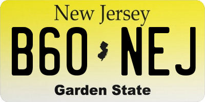 NJ license plate B60NEJ