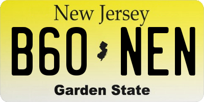 NJ license plate B60NEN