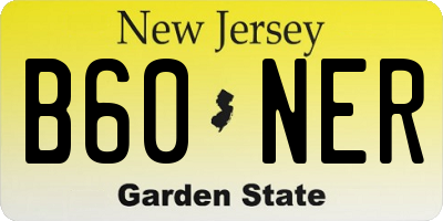 NJ license plate B60NER