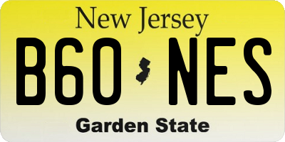 NJ license plate B60NES