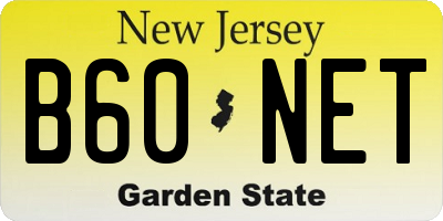 NJ license plate B60NET